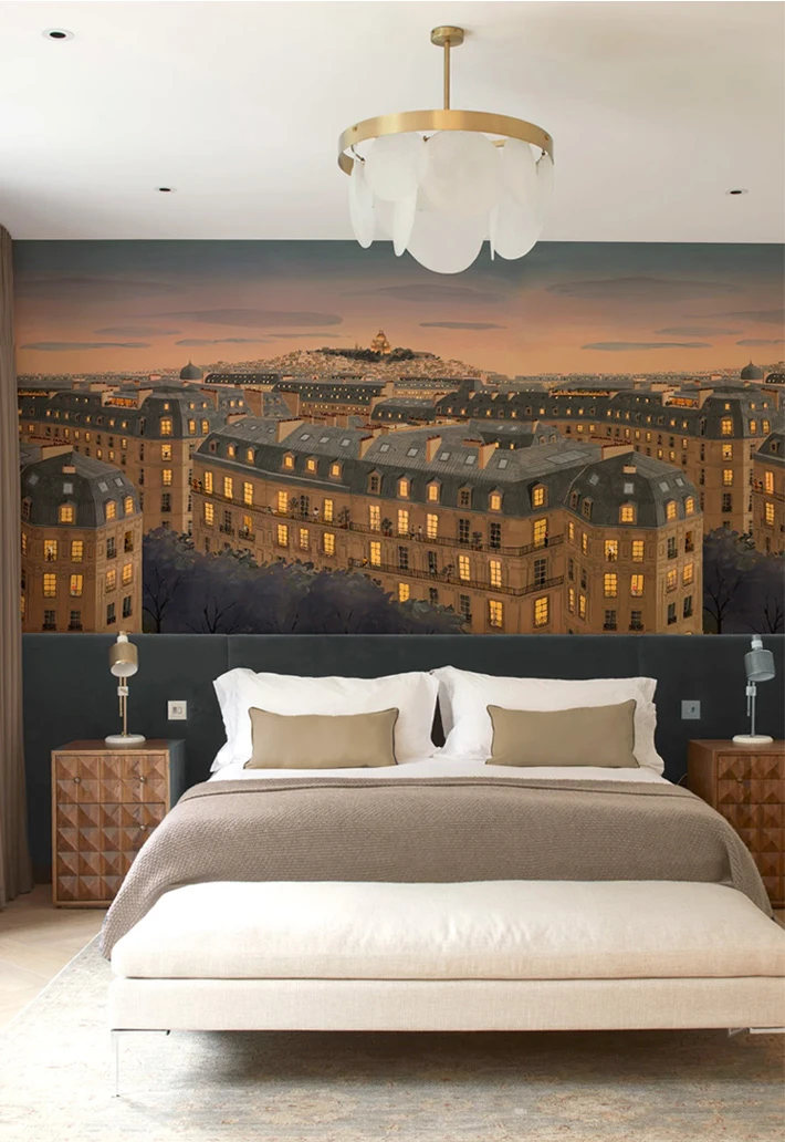 paris city roofs wallpaper